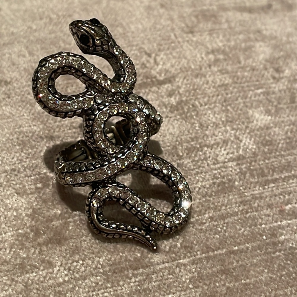 Rhinestone Snake Ring Size 5-6